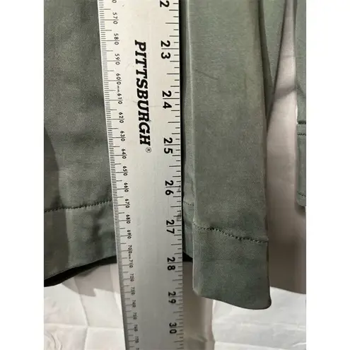 Soft Surroundings Green Tencel Cotton blend Roll Tab Sleeves Button Down Top XL