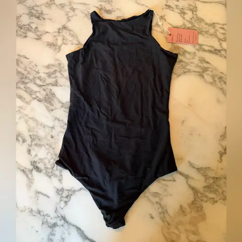 Quince NWT Second Skin High neck Black Bodysuit Sz S