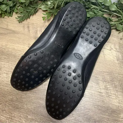 Tod's Black Patent Leather And Suede Lace up Loafers Size 38