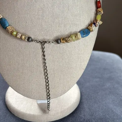 Carolyn Pollack colorful bear Fetish Necklace sterling silver 925 adjustable Orange