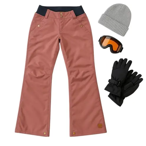 Ride Cappel Women’s Mauve Brown Snowboard Pants S/T Stretch Waist Winter Gear Size undefined