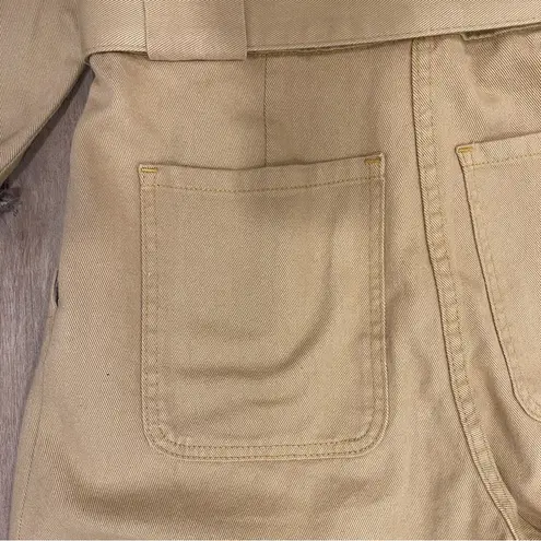 Rachel Comey PRISTINE!! ππ GILL COTTON SNAP FRONT UTILITY JUMPSUIT TAN SZ 0