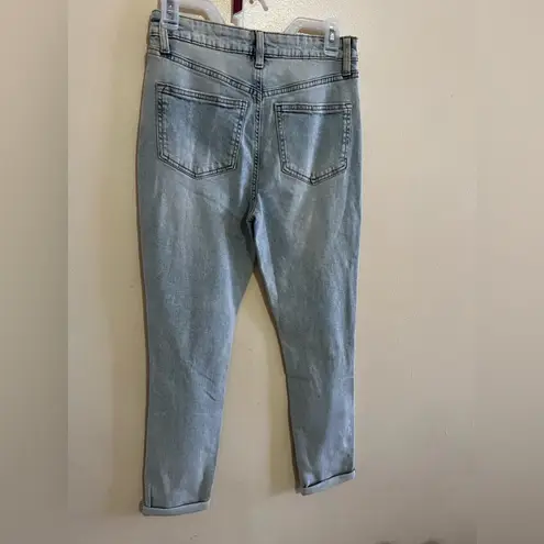 Jeans destress teen No Boundaries Mom Jean Fashion Destructed Size 5 NWT Blue
