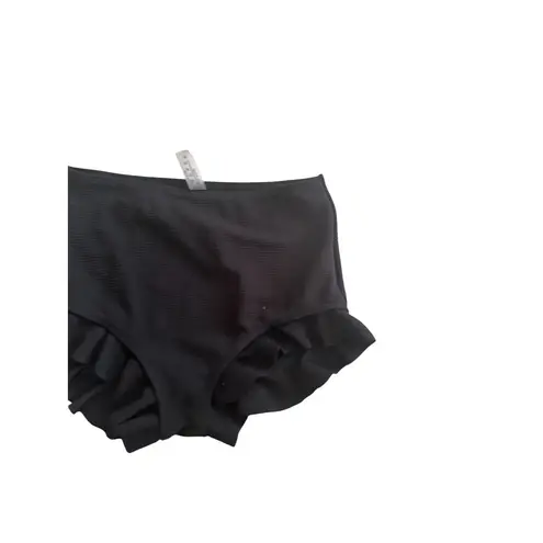 BLACK Ruffle Bikini Boyshorts Swim Bottom Size Medium NEW NWOT