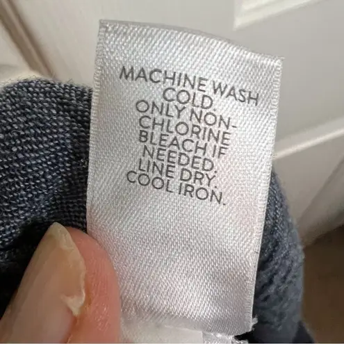 J.Jill Womens Linen Pull On Light Weight Pant Blue Pockets Career Wear Size XL