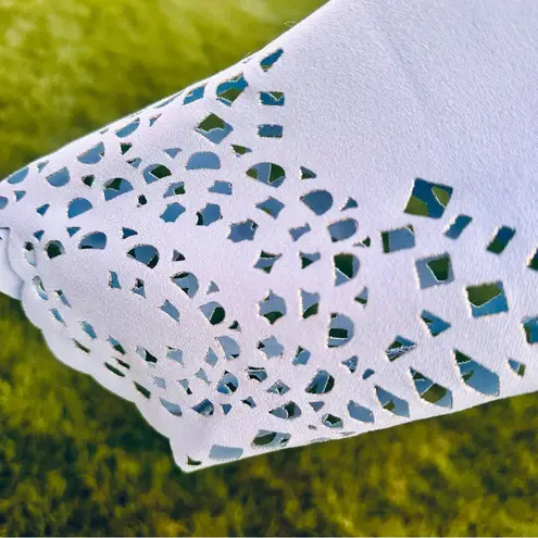 Dennis Basso Luxe Crepe Laser Cut Top