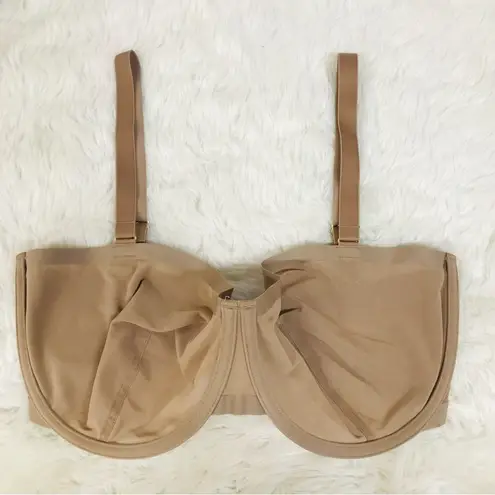 New CUUP The Balconette Mesh Bra Size 34H Taupe Nude Underwire Sheer Balconet Tan