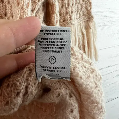 Tanya Taylor Naomi Open Knit Fringe Sweater Size M