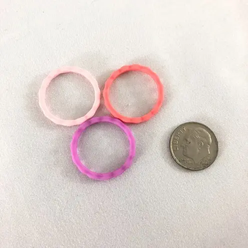 Lot of 3 Silicone Wedding Rings for Women Size 9 Pink