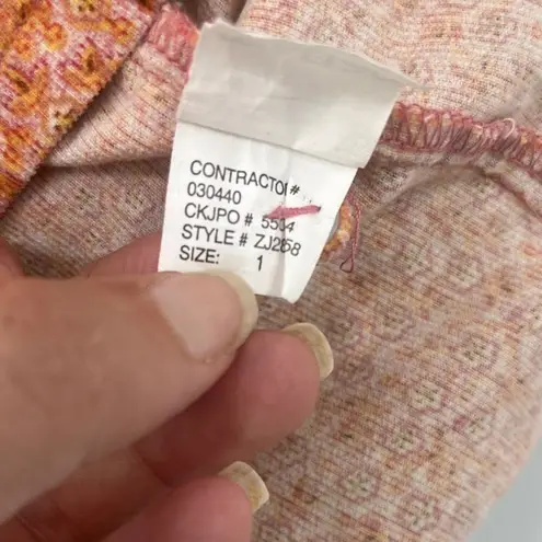 Vtg Y2K Calvin Klein Jeans Corduroy Babydoll Dress Sz 1 Cottagecore Microfloral Orange