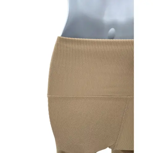 Beach Riot Ribbed Sports Bra & Leggings Set Tan XS Athleisure Yoga Workout