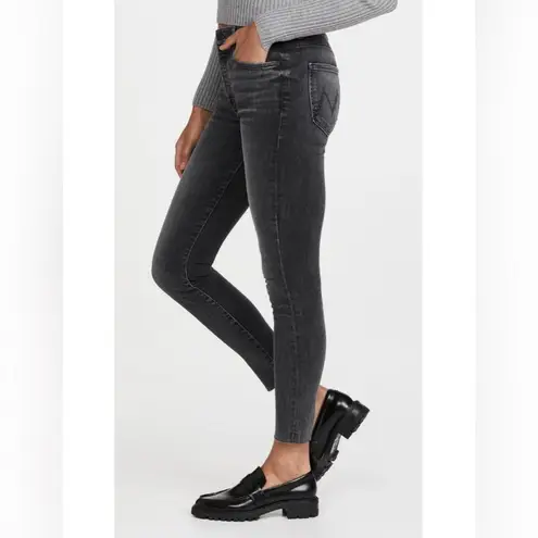 Mother The Stunner Frayed Ankle Friday the 13th Jeans 25 Black