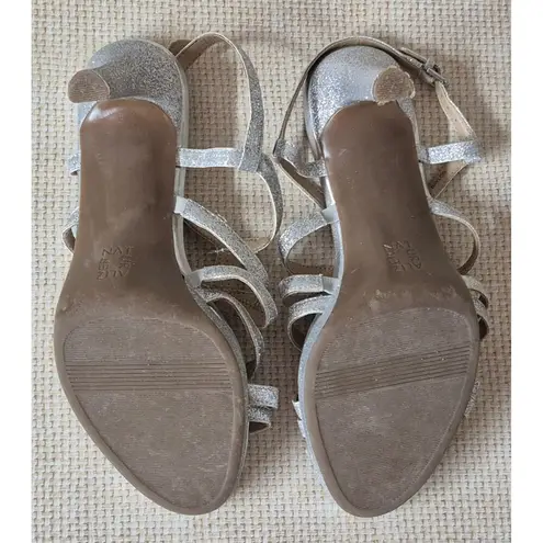 Naturalizer Baylor Silver Women's Size 8W Heels Pumps Sparkle Glitter Prom Event