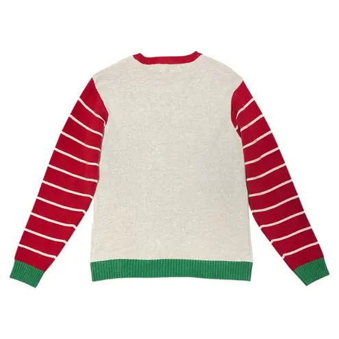 Ugly Christmas Sweater Elf Yourself XXL Red & Green Funny Holiday Knit Striped
