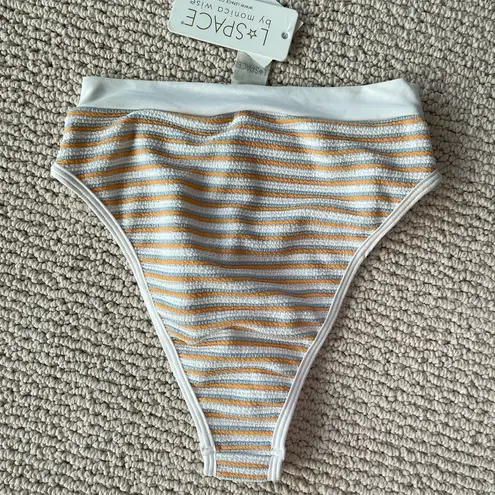 l*space Orange and Blue Stripe Bikini Set NWT