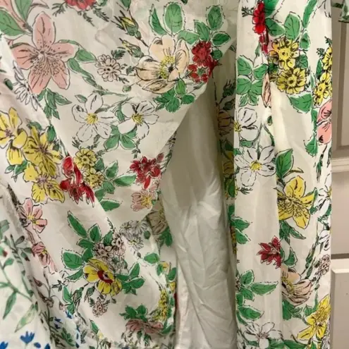 Nanette Lepore  Women Floral Cold Shoulder Ruffle‎ Midi Wrap Dress Sz 6 Whimsical