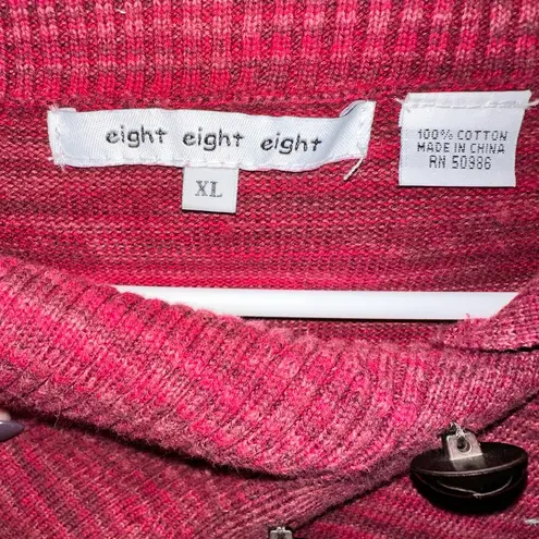 eight eight eight Marled Cranberry Button Cowl Neck Long Sleeve Sweater Dress