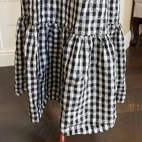 American Vintage VTG RARE Young Edwardian Arpeja Black and White Gingham Maxi dress sz 7