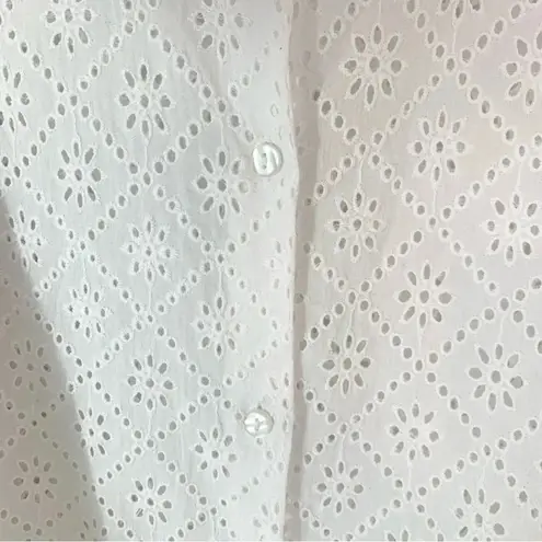 NWT Batsheva Cotton Eyelet Lace Broderie Anglaise Bow Detail Blouse White Size 6
