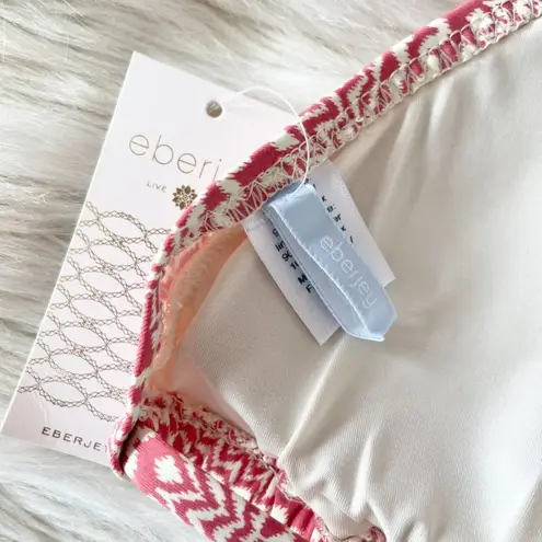 Eberjay Eberjey Pink White Tribal Strappy Bikini Top Sz M