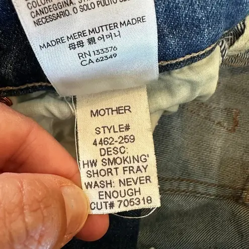 MOTHER superior HW Smokin denim shorts never enough size 25