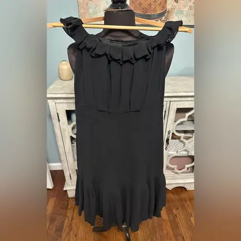 Moschino Silk Ruffle Black Dress 38/US 4