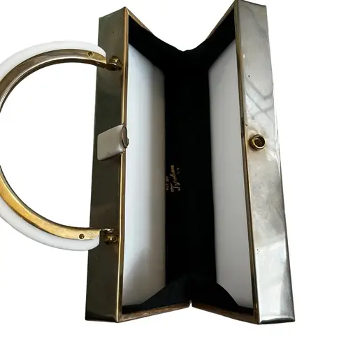 Rare Tyrolean NY Vintage 1950’s Lucite Metal Box Purse.