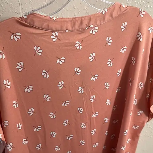 Zenobia Pink Relaxed Blouse with Flutter Sleeves