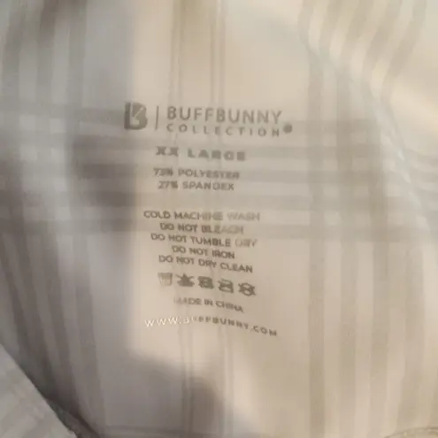 Buff Bunny Limitless Leggings Snow Plain White Gray High Waisted Womens XxL