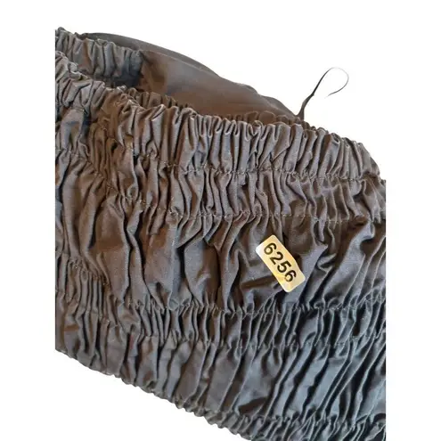 ASTR The Label Womens Black Puff Sleeve Smocked Crop Top Size S Cotton/Polyester