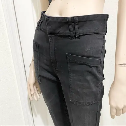 ZARA  High Waist Stretch Black Capri Denim Jeans 8