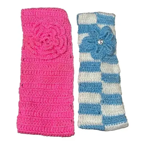 HANDMADE CROCHET KNITTED HEADBANDS SET OF 4 Pink
