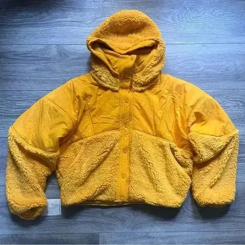 NEW Free People FP Movement Adventure Awaits Gold Coat Removable Hood Size S