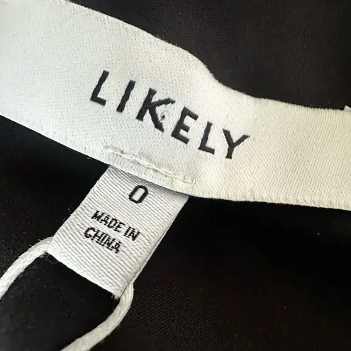 Likely Marullo feather trim black mini dress size 0 new with tags