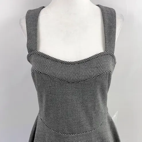 The Vanity Room New Herringbone Cut Out Back Sweetheart Fit & Flare Dress