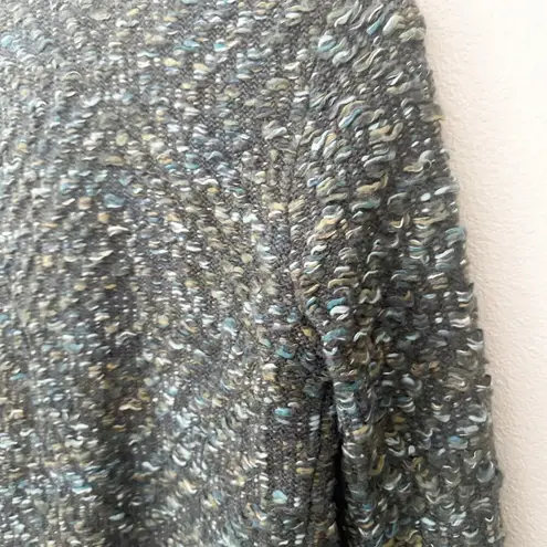 MOTH x ANTHROPOLOGIE | Keavy Jacquard Jacket Sweater Greens Blues Grays | Medium Blue