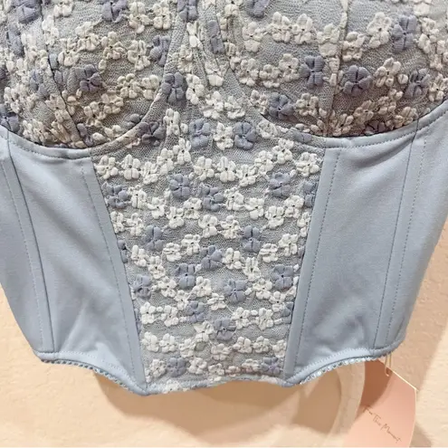 J.ING Jing Blue Boned Bodice Camisole Corset Top Size L NWT Size L