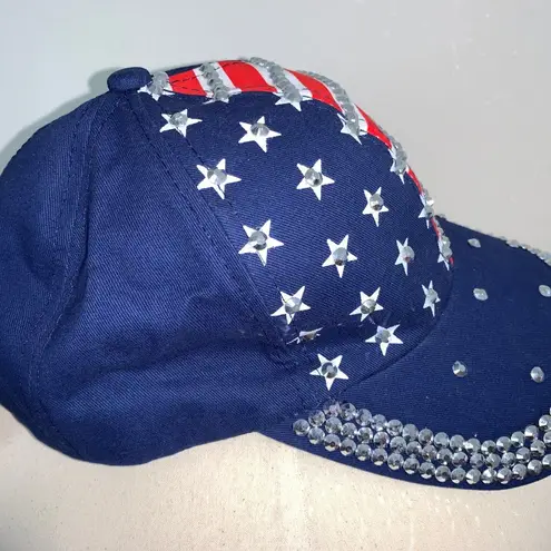 Sparkle Patriotic USA Flag Jewels Hat/Cap