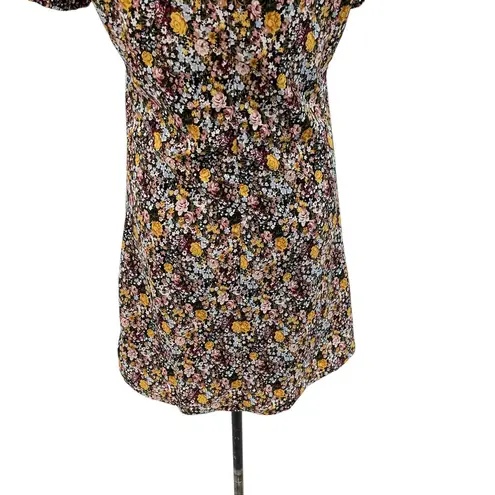 Roolee Floral Print Oversized Collar Neckline Short Sleeve Dress Size Small