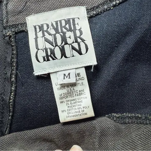 Prairie Underground Minimalist Long Sleeve Dress BodyCon Pockets Cotton Size L Gray Size M