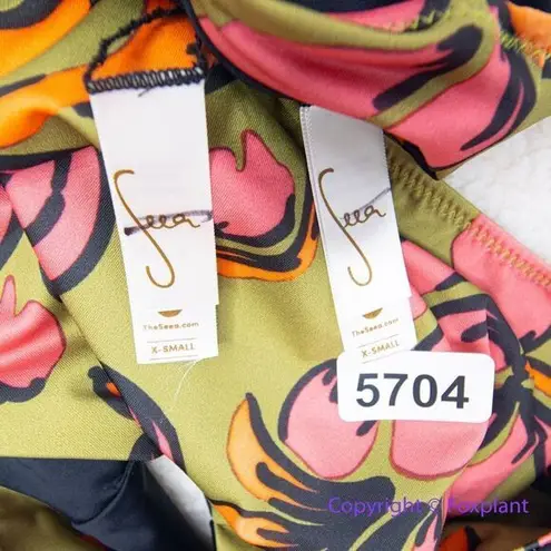 New! Set! Seea Brasilia Reversible Bikini Top and Bottom , Freya, size XS Green