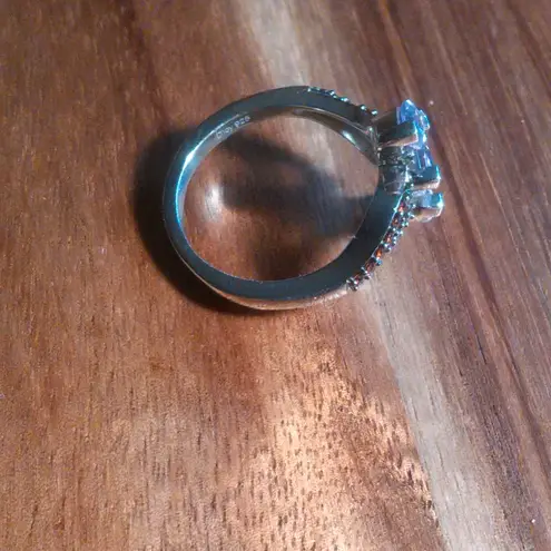 Moroccan Rose and Mozambique Garnet Trinity Twilight Sterling Silver Ring