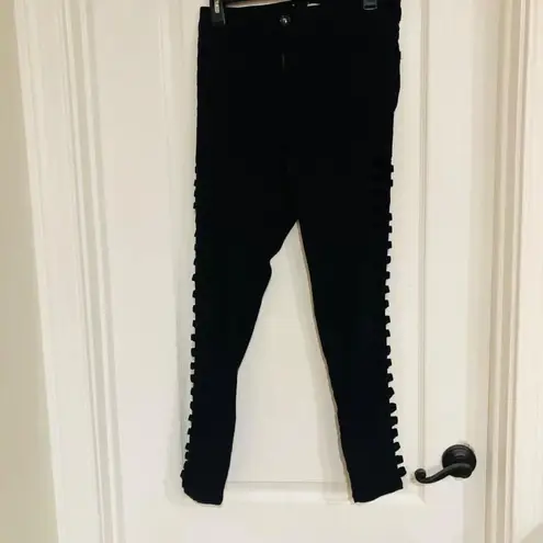 AQ Women's Stretch Skinny Pants Casual Side Cut Out High Waisted Black Size 9 Size M