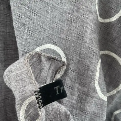 TREZO Wrap Shawl Circles Lagenlook Gray White Artsy Art Funky Cotton Blend Light