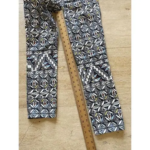Tory Burch  Acoma Print Cropped Skinny‎ Jeans Riviera Blue Size 25