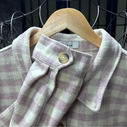 Moodie Lavender/Cream Gingham Shacket: Size MEDIUM Purple