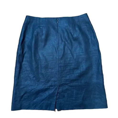 Rafaella womens vintage black 100% linen pencil skirt sz 8P