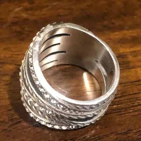 Sterling Silver Modern Multiple Textures Wrap Ring Sz 8