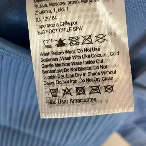 Cotton On Body NWT Seamless Tiny Crop Iced Sky Rib Blue Padded Sports Bar XL