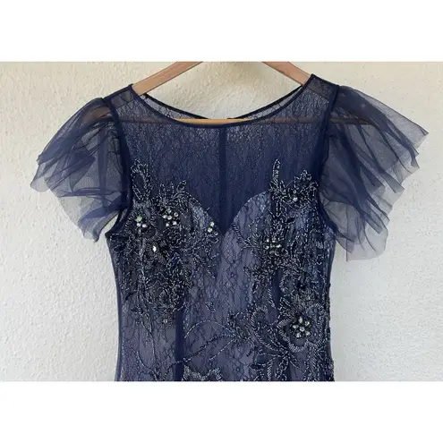 Basix Black Label Beaded Embellished Mesh Lace Gown 4 Whimisgoth Witch Wednesday